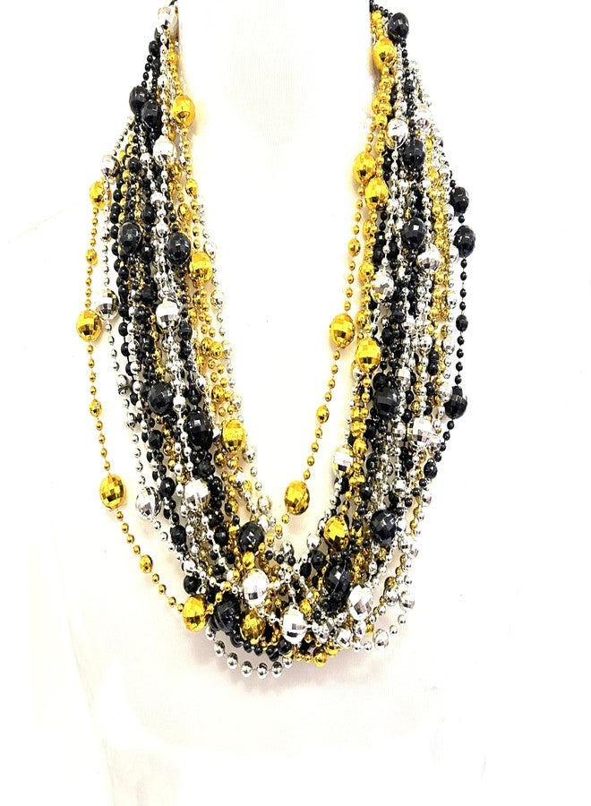 GZYSSL 49 Pcs Happy New Year Beads Necklaces Black Gold Silver New Year Eve Jumbo Beads Necklaces Happy New Year Eve Party Favors Decorations Accessories - Image 5